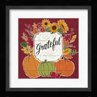 Thankful II Red Framed Print