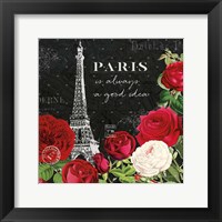 Rouge Paris II Black Fine Art Print