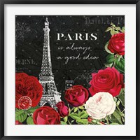 Rouge Paris II Black Fine Art Print
