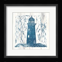 Nautical Collage I On White Wood Framed Print