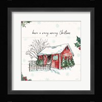 Holiday on the Farm IV Merry Christmas Framed Print