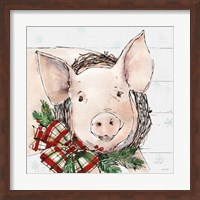 Holiday on the Farm VII on Gray Fine Art Print