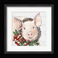 Holiday on the Farm VII on Gray Framed Print