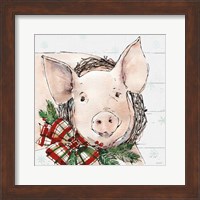 Holiday on the Farm VII on Gray Fine Art Print