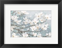 Dogwood Blossoms II Blue Gray Crop Fine Art Print