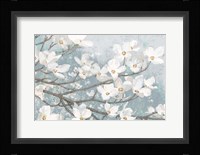 Dogwood Blossoms II Blue Gray Crop Fine Art Print