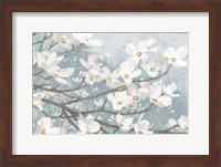 Dogwood Blossoms II Blue Gray Crop Fine Art Print