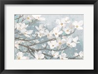 Dogwood Blossoms II Blue Gray Crop Fine Art Print