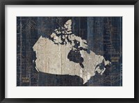 Old World Map Blue Canada Fine Art Print
