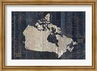 Old World Map Blue Canada Fine Art Print