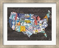 USA License Plate Map C Fine Art Print