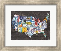 USA License Plate Map C Fine Art Print