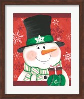 Snowman with Gift Fine Art Print