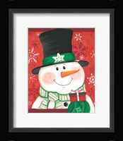 Snowman with Gift Fine Art Print