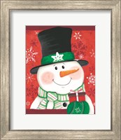 Snowman with Gift Fine Art Print