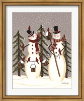 Snowy Day Snowmen Fine Art Print