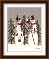 Snowy Day Snowmen Fine Art Print