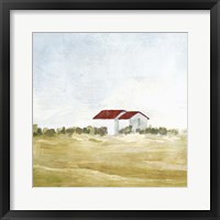 Red Farm House I Framed Print