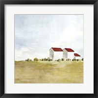 Red Farm House II Framed Print