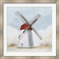 Red Windmill I Fine Art Print