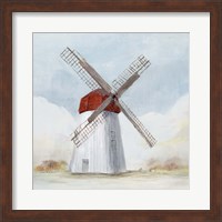 Red Windmill I Fine Art Print