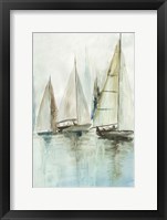 Blue Sailboats III Framed Print