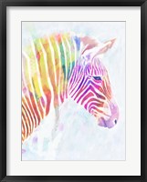 Fluorescent Zebra II Framed Print