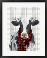 Yuletide Cow I Framed Print