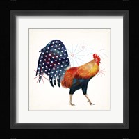 Rooster Fireworks II Framed Print