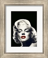 Red Lips Marilyn In Black Fine Art Print