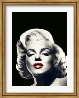 Red Lips Marilyn In Black Fine Art Print