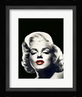 Red Lips Marilyn In Black Fine Art Print