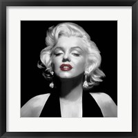 Halter Top Marilyn Red Lips Framed Print