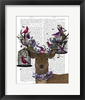 Deer Birdkeeper, Tropical Bird Cages Fine Art Print