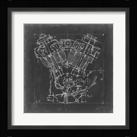 Motorcycle Engine Blueprint I Fine Art Print