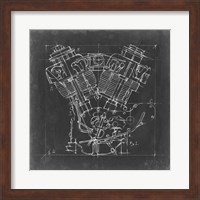 Motorcycle Engine Blueprint I Fine Art Print