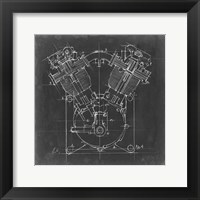 Motorcycle Engine Blueprint II Fine Art Print