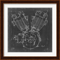 Motorcycle Engine Blueprint III Fine Art Print