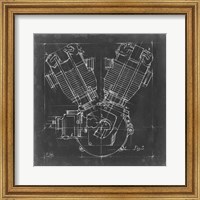 Motorcycle Engine Blueprint III Fine Art Print