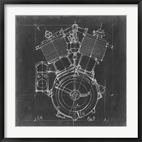 Motorcycle Engine Blueprint IV Fine Art Print