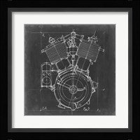 Motorcycle Engine Blueprint IV Framed Print