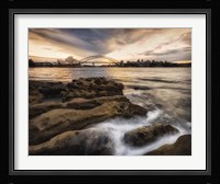 Sydney in Gold and Blue Framed Print