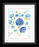 Cerulean Blooms II Framed Print