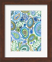 Blue & Green Paisley I Fine Art Print
