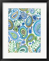 Blue & Green Paisley I Fine Art Print