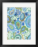 Blue & Green Paisley I Framed Print