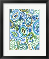 Blue & Green Paisley I Framed Print