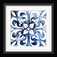 Cobalt Tile II Framed Print