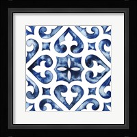 Cobalt Tile VI Framed Print