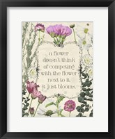 Pressed Floral Quote III Framed Print